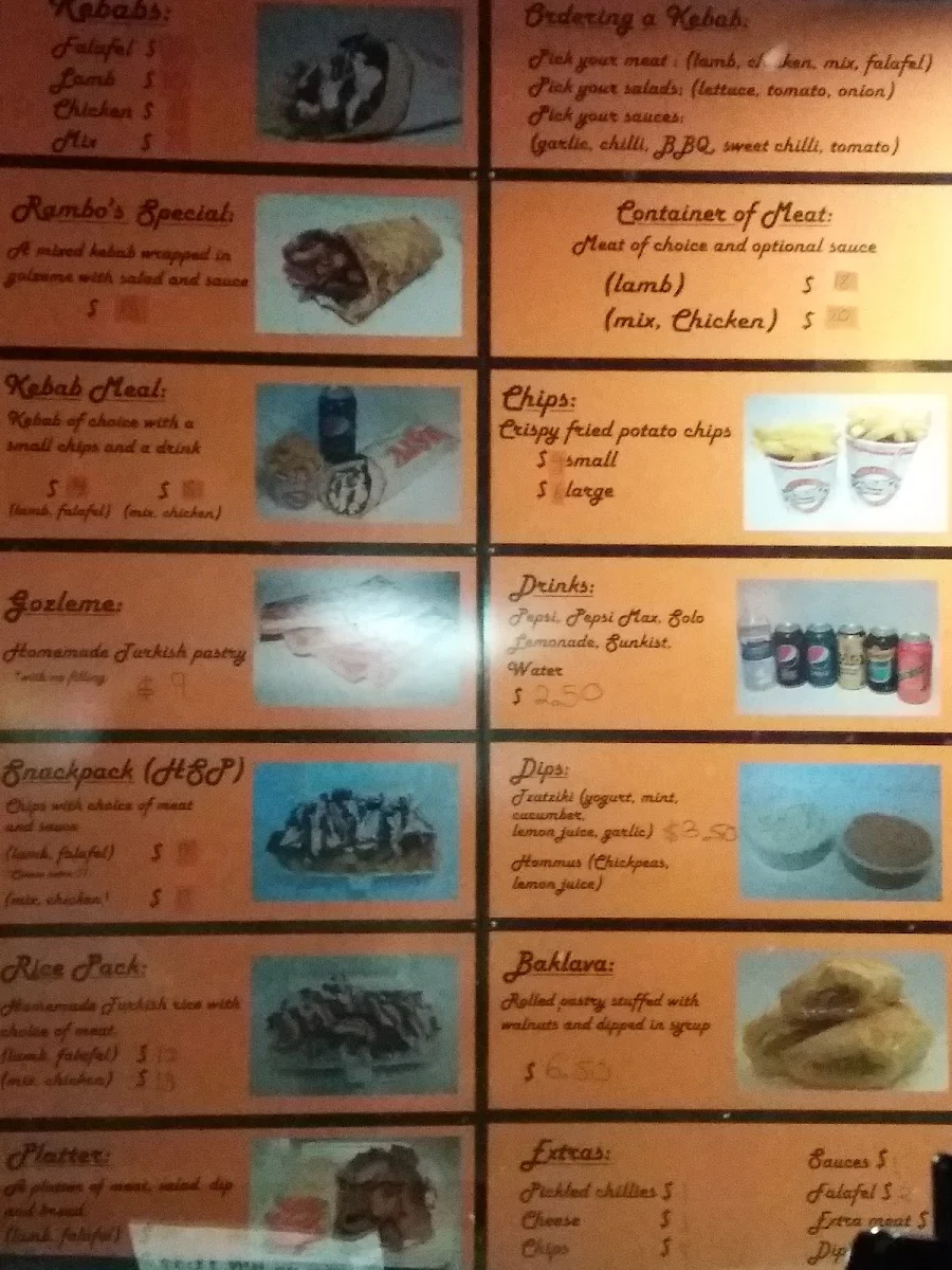 Menu, Wrap it Up Kebab Clayton
