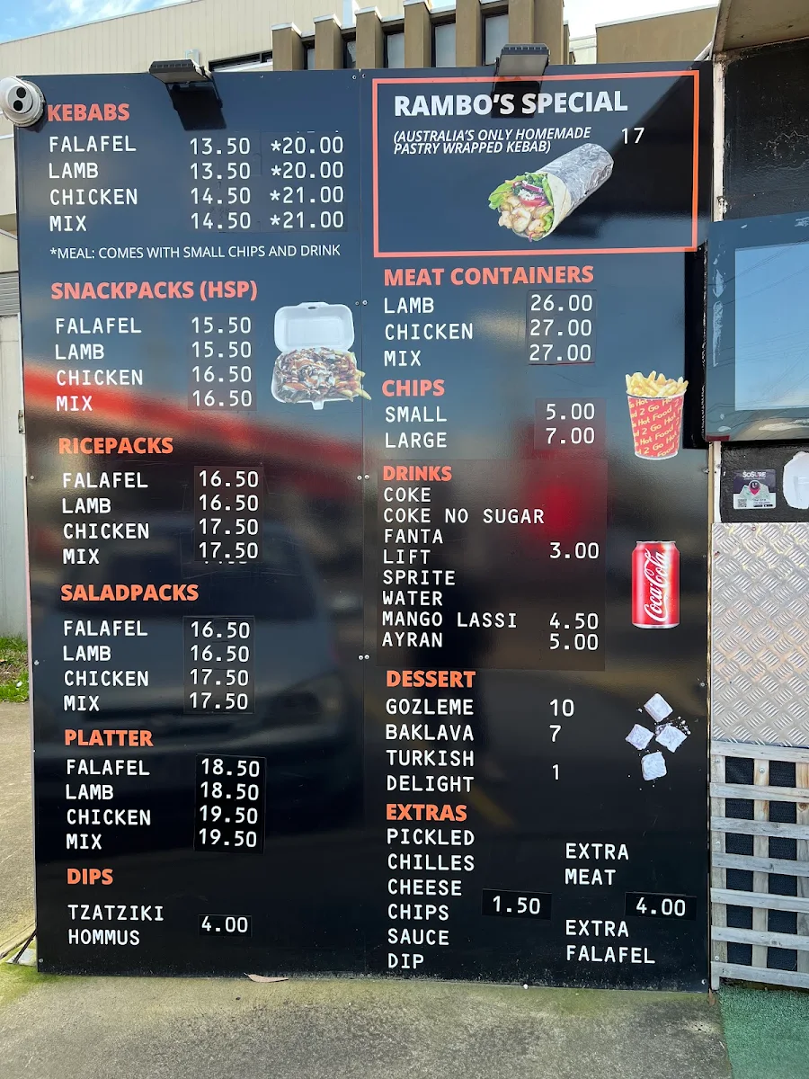 Menu, Wrap it Up Kebab Clayton