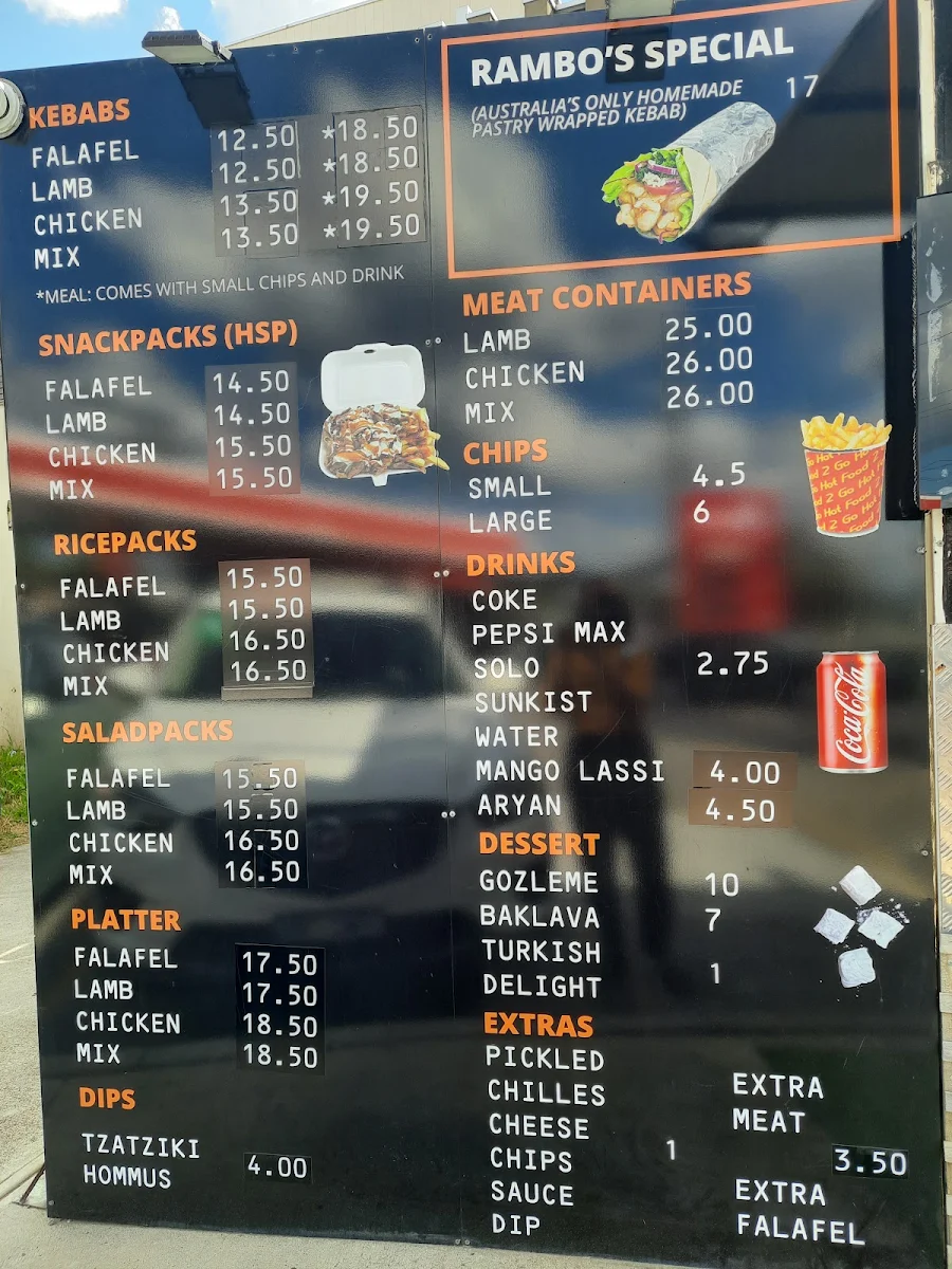 Menu, Wrap it Up Kebab Clayton
