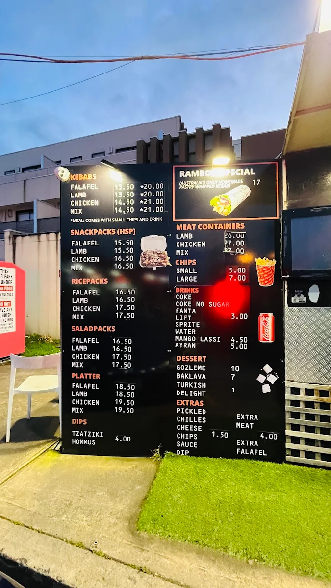 Menu, Wrap it Up Kebab Clayton