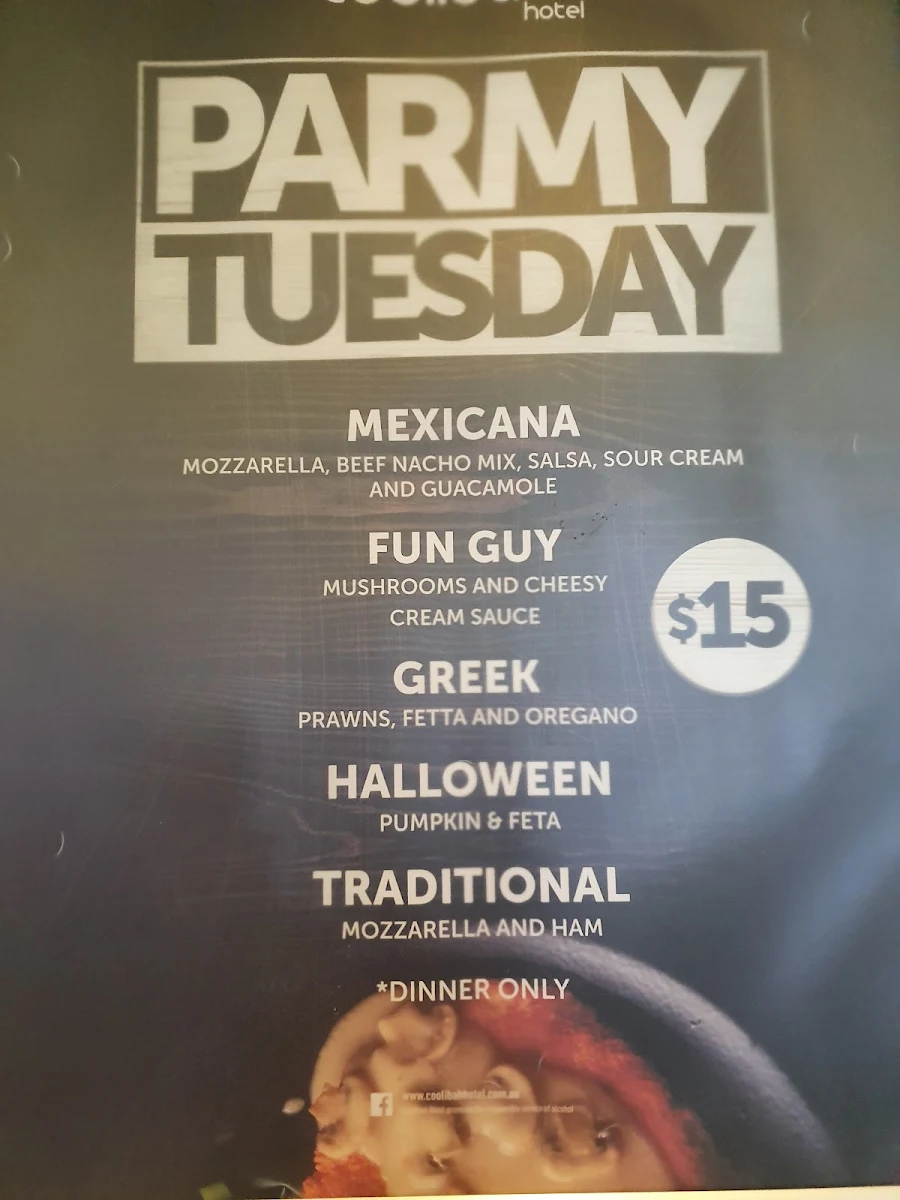 Menu, Coolibah Hotel