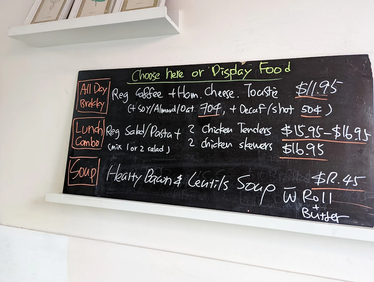 Menu, Sublime Cafe & Caterers Richmond