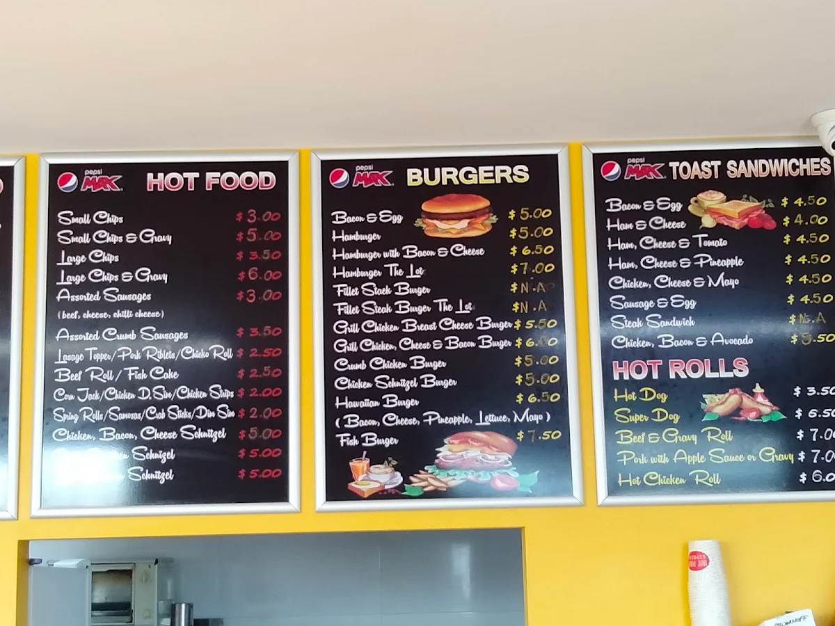 Menu, Victoria Rd Lunch Bar & Cafe