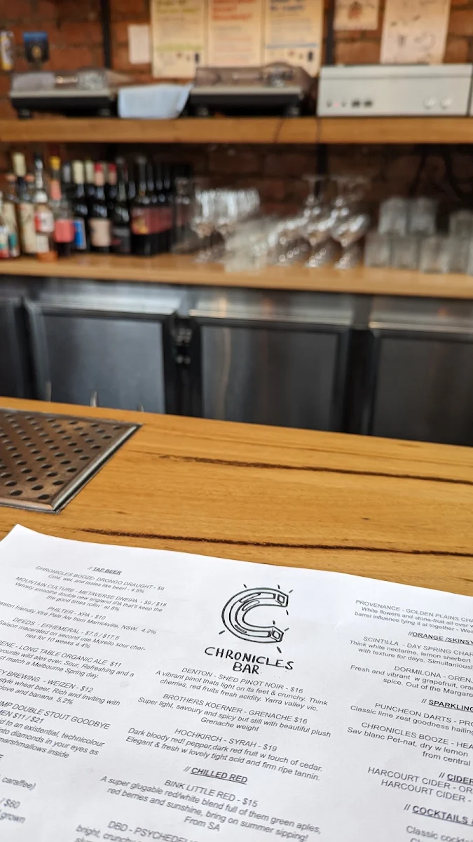 Menu, Chronicles Bar