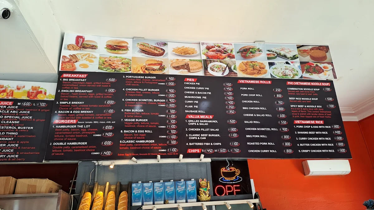Menu, Ho's Bakery And Cafe