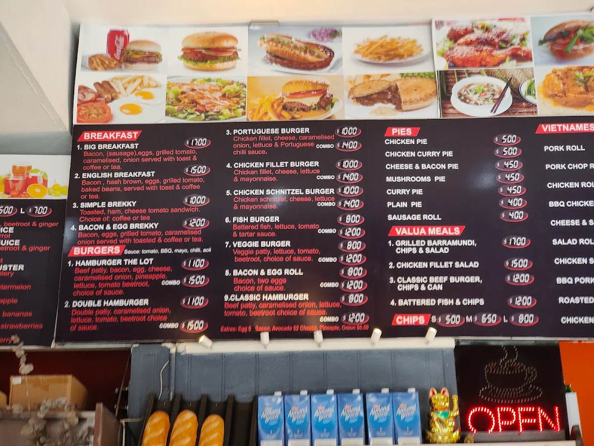 Menu, Ho's Bakery And Cafe