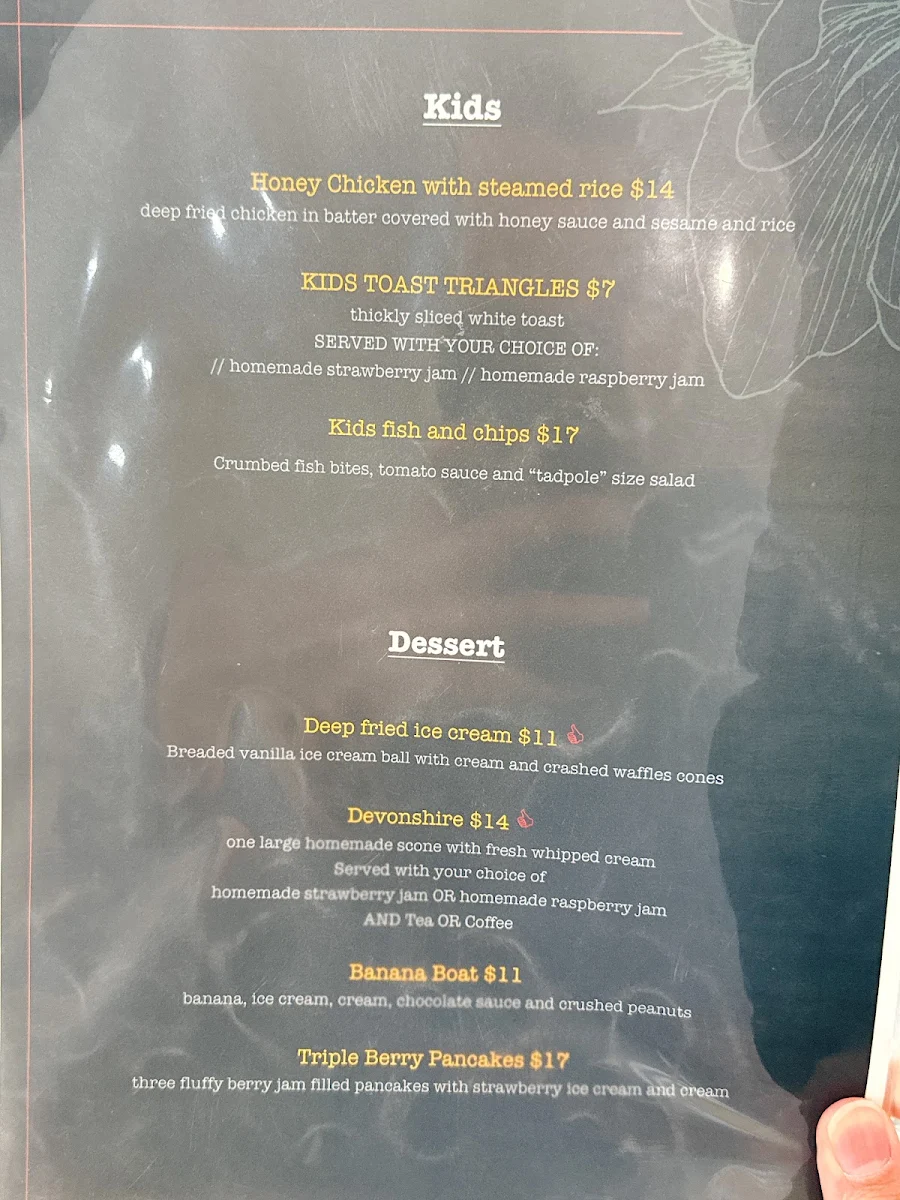 Menu, The Pondering Frog