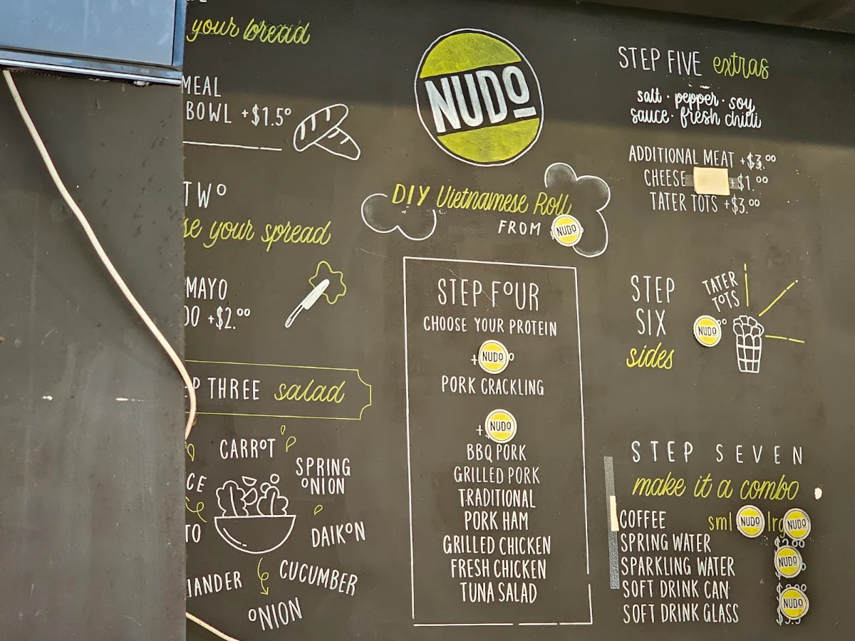Menu, Nudo Cafe Cronulla