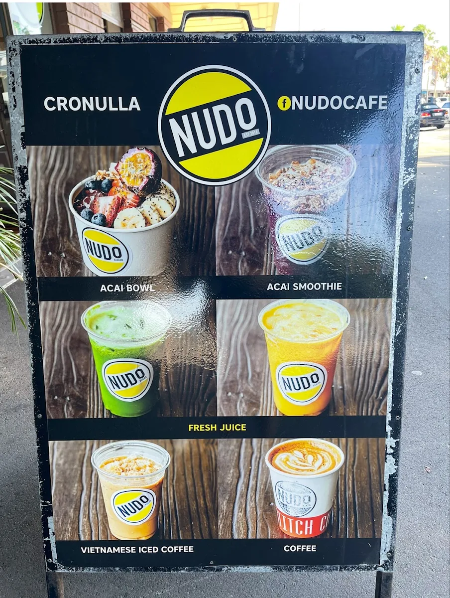 Menu, Nudo Cafe Cronulla