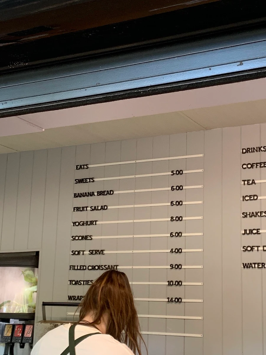 Menu, Riverside Cafe