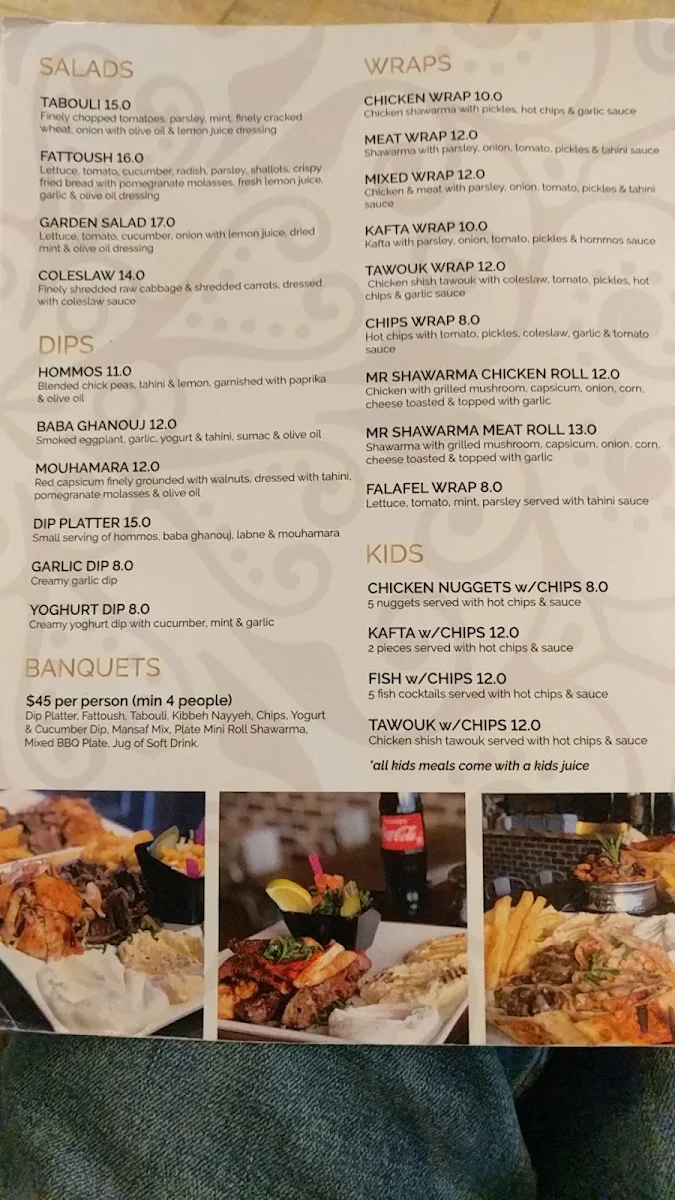 Menu, Mr. Shawarma