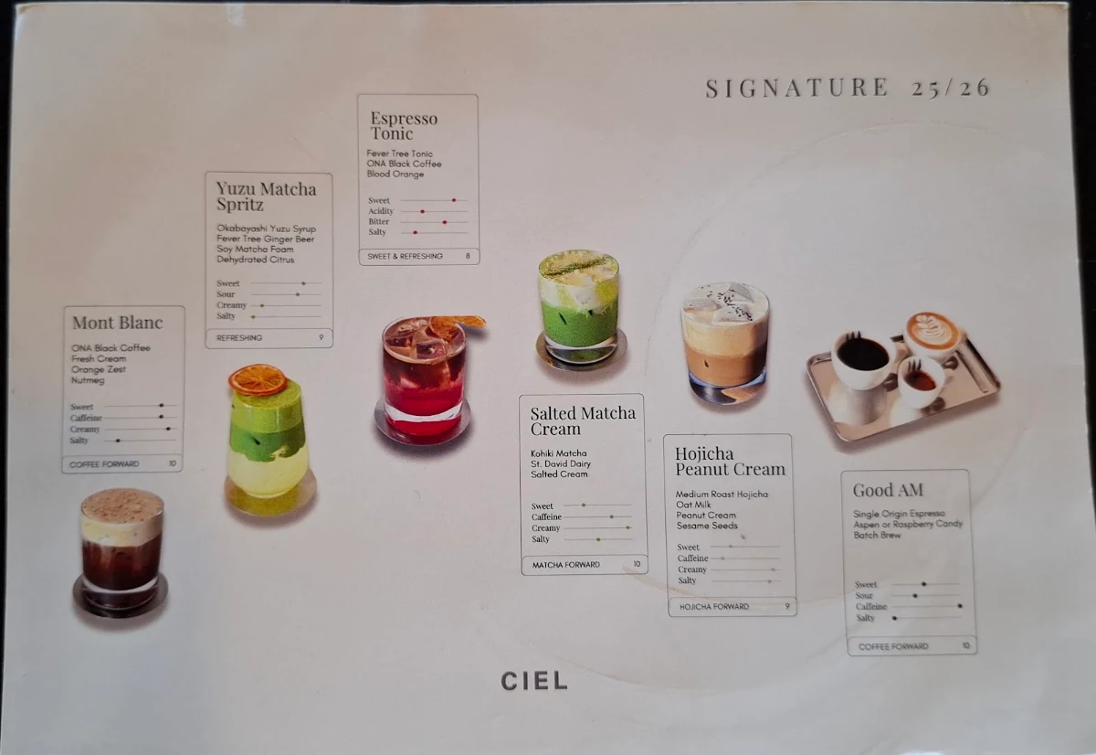 Menu, CIEL Cafe