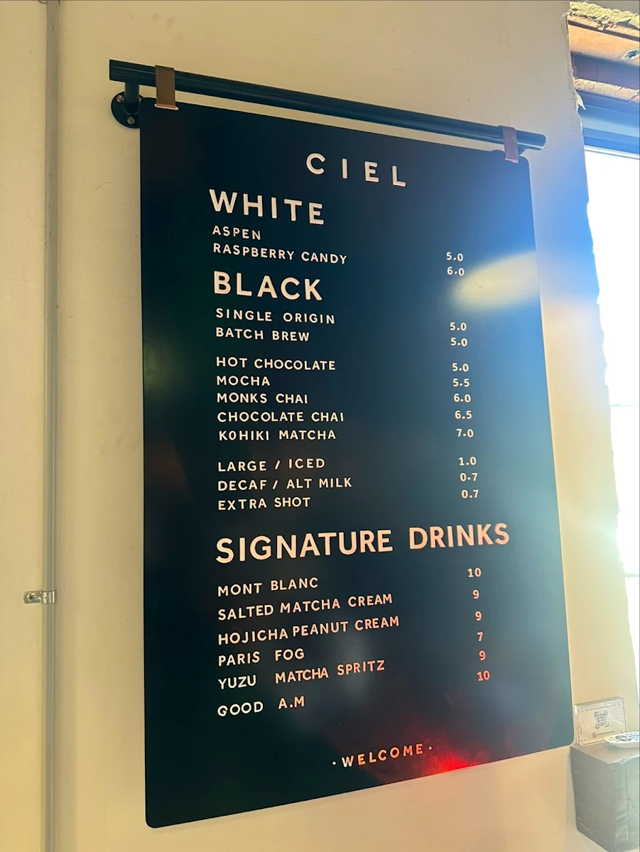 Menu, CIEL Cafe