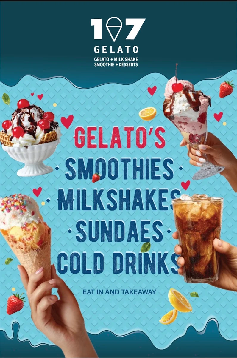 Menu, 107 Gelato Capalaba