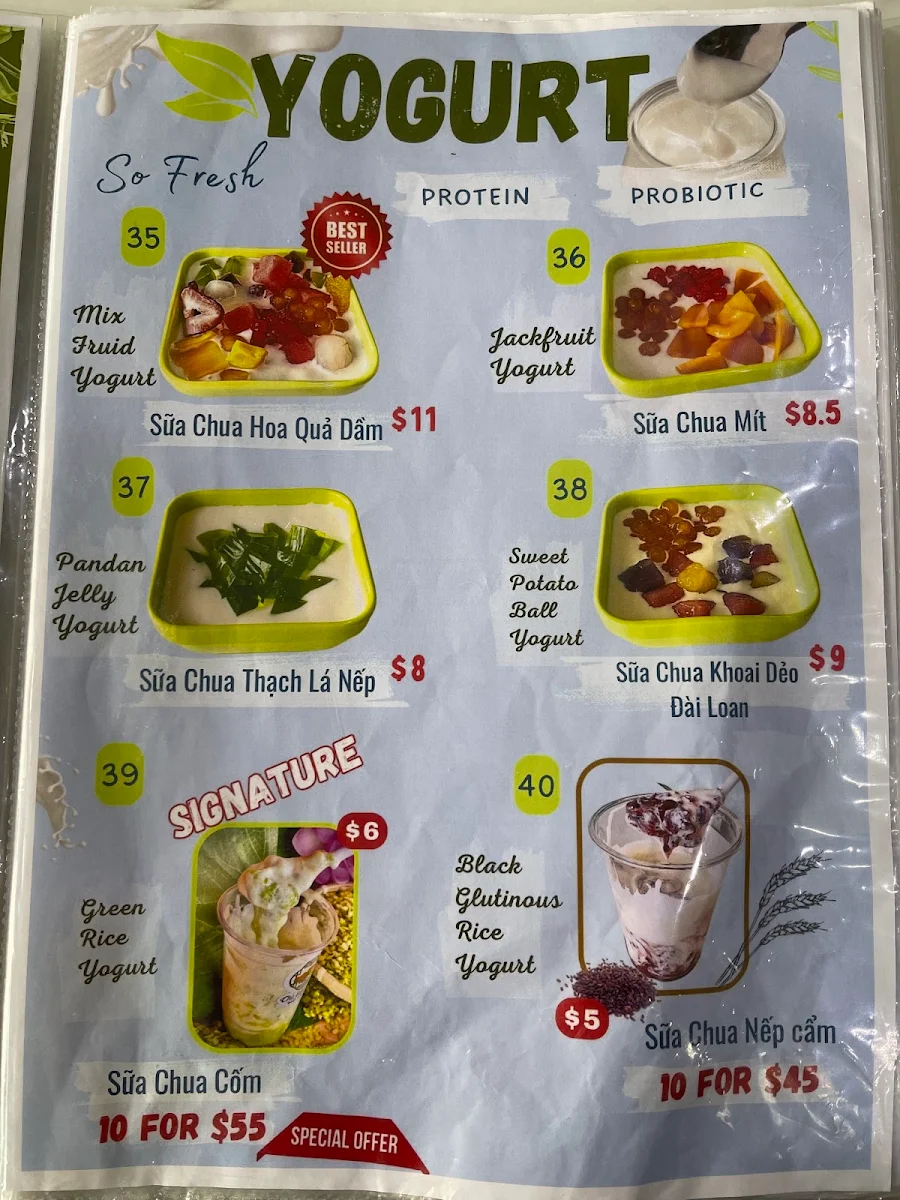 Menu, BC Che