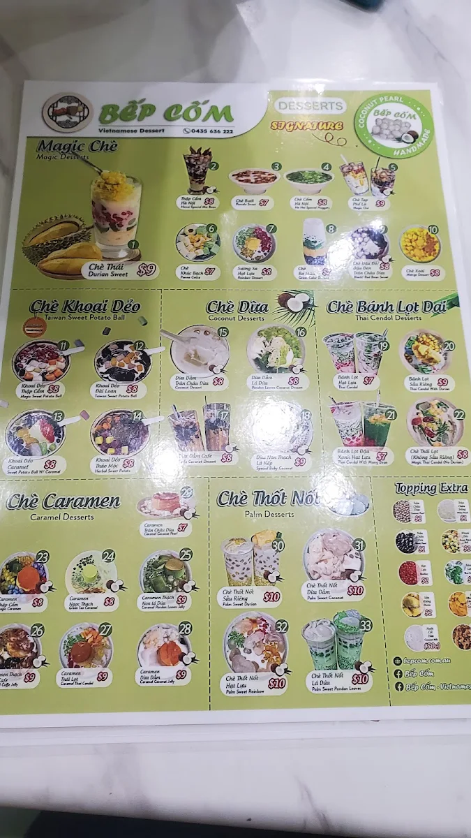 Menu, BC Che