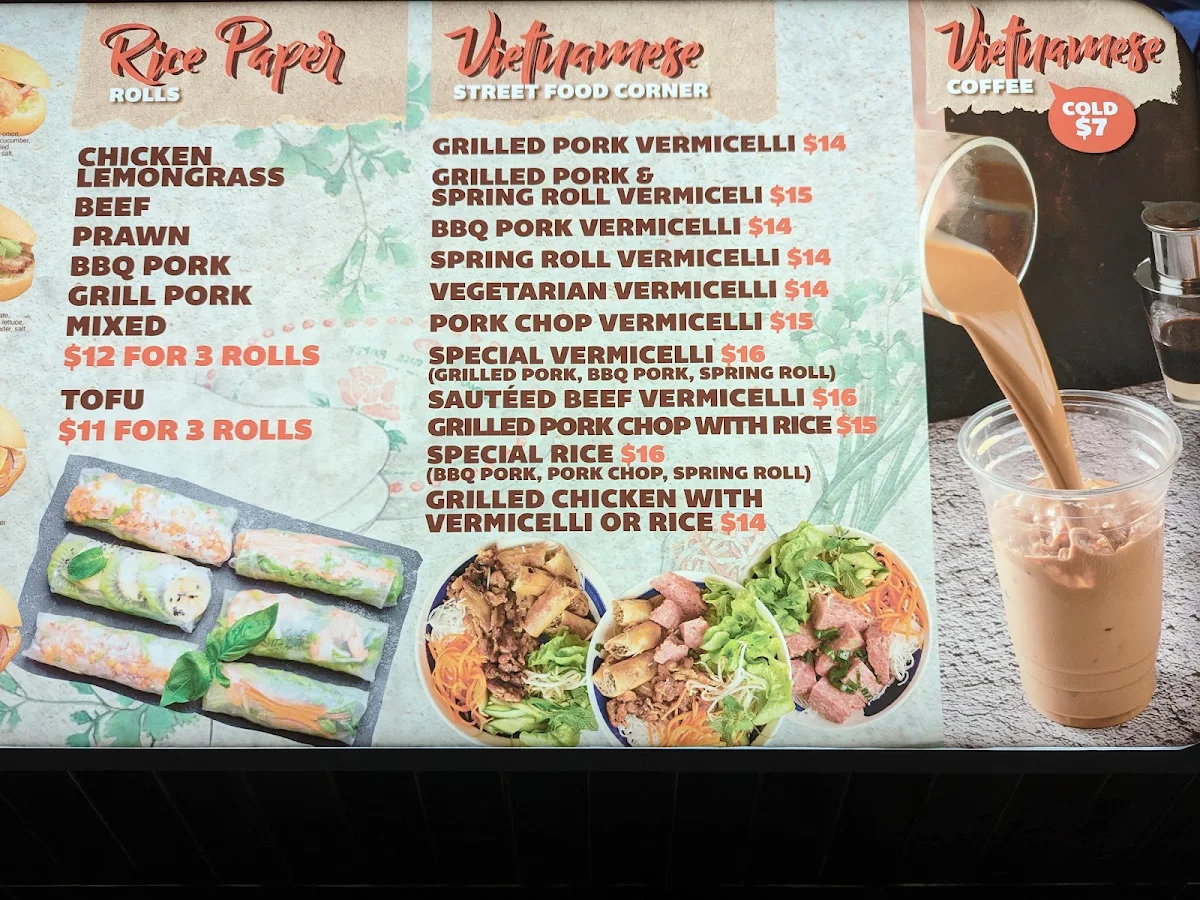 Menu, The August Banh Mi Plus