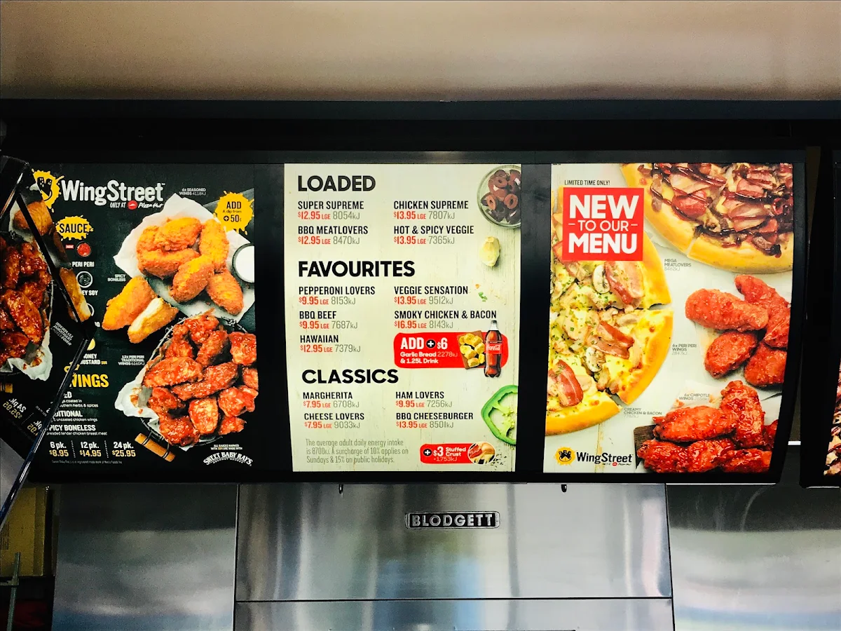 Menu, Pizza Hut Hornsby