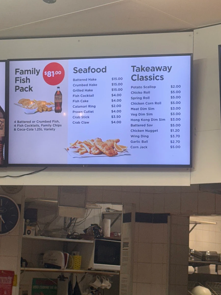 Menu, Calwell Take Away
