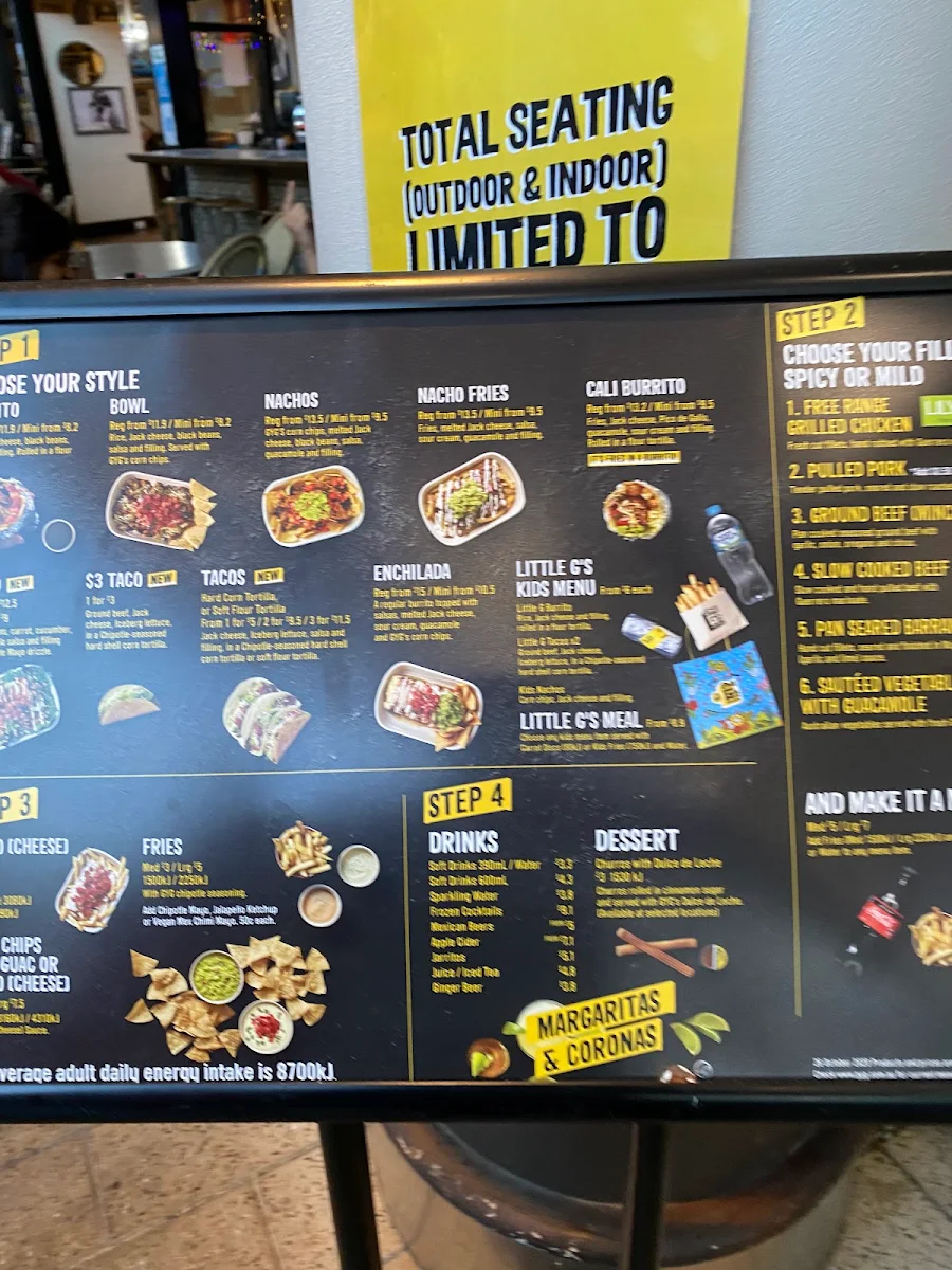 Menu, Guzman y Gomez - MacArthur Square