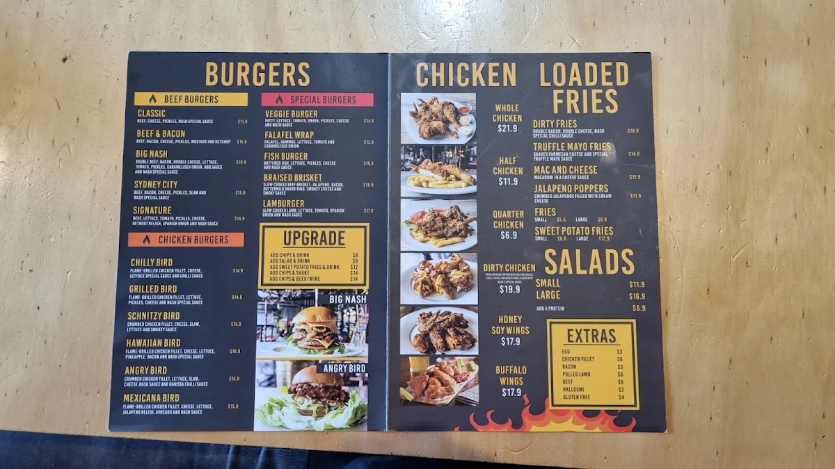 Menu, Nash - Big Brother Burgers