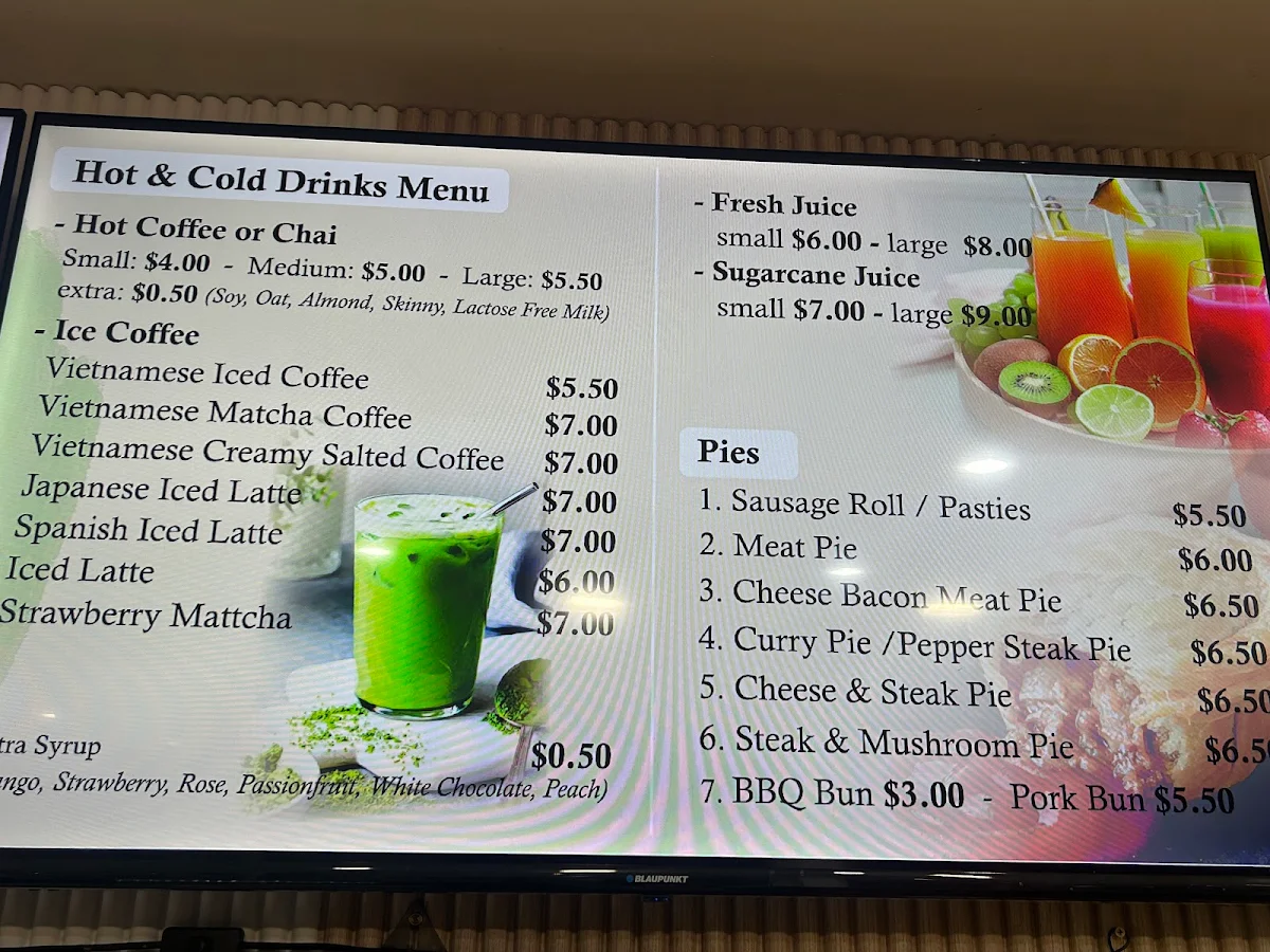 Menu, Braybrook Bakehouse