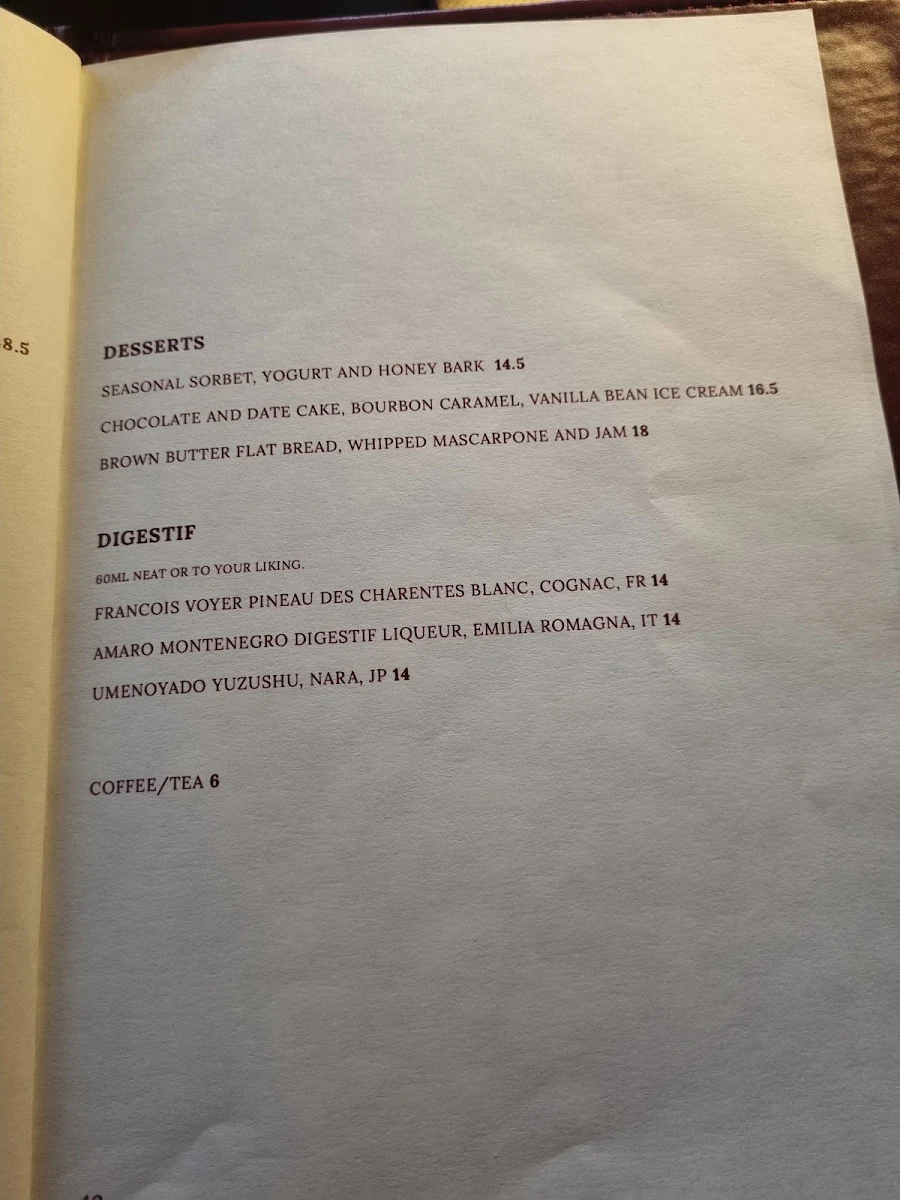 Menu, Common Cuts | Dining and Bar