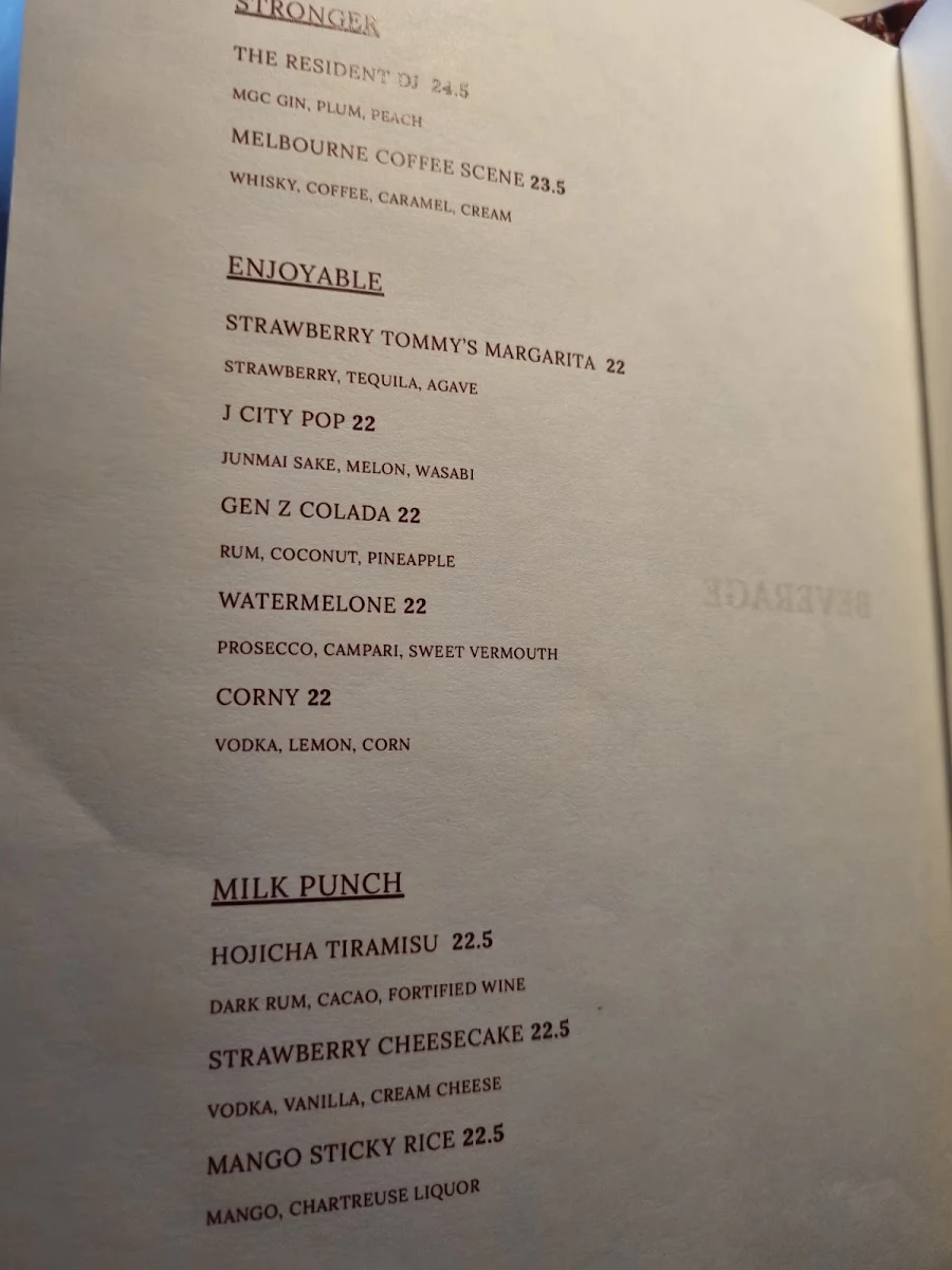 Menu, Common Cuts | Dining and Bar
