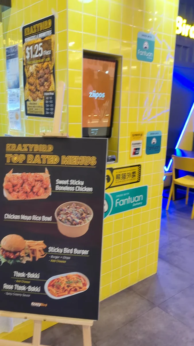 Menu, Krazy Bird World Square