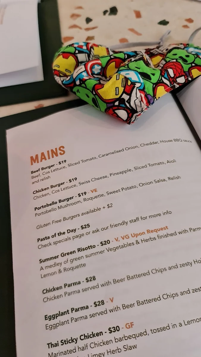 Menu, Holmes Hall
