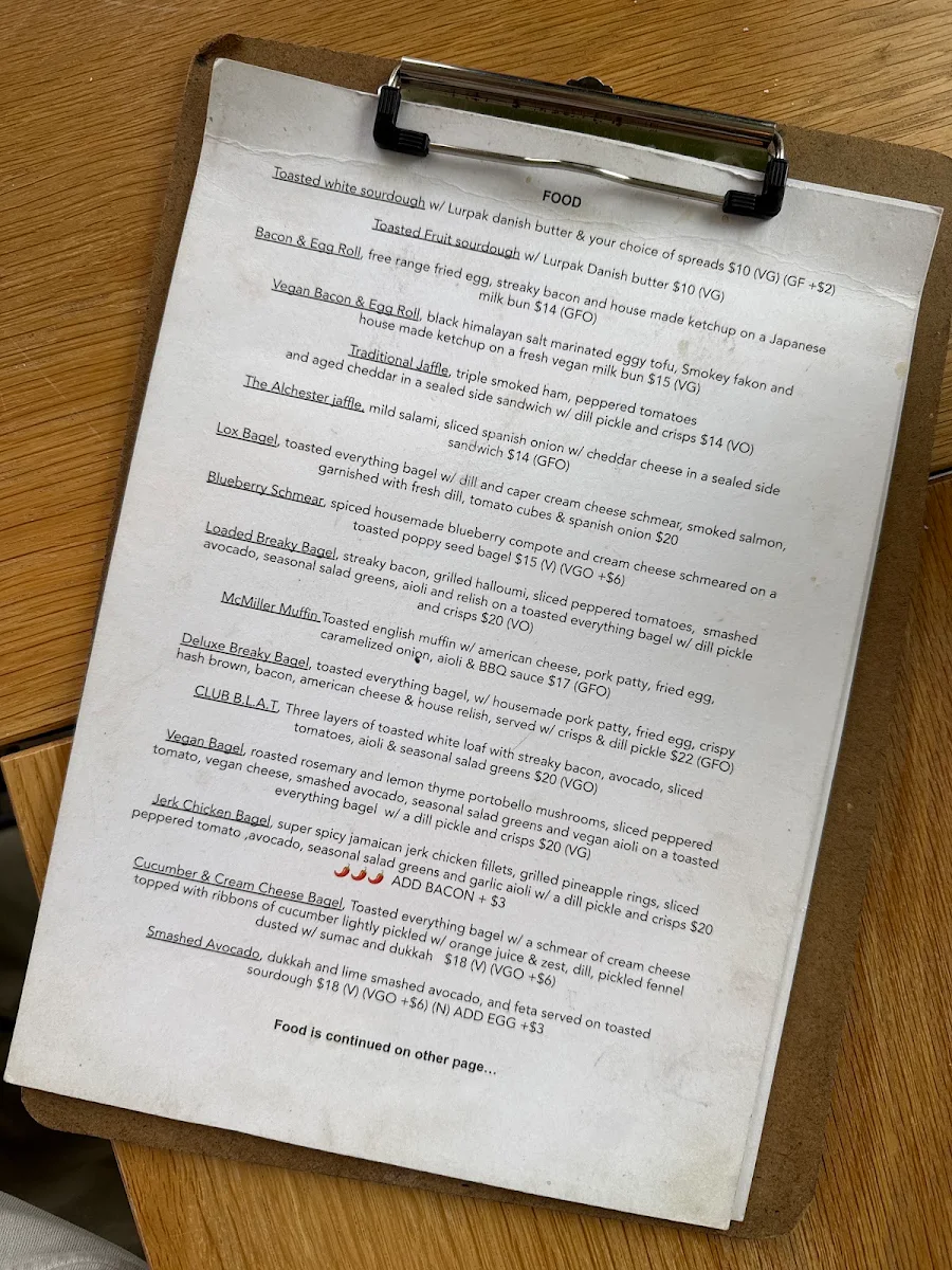 Menu, Milki & Miller