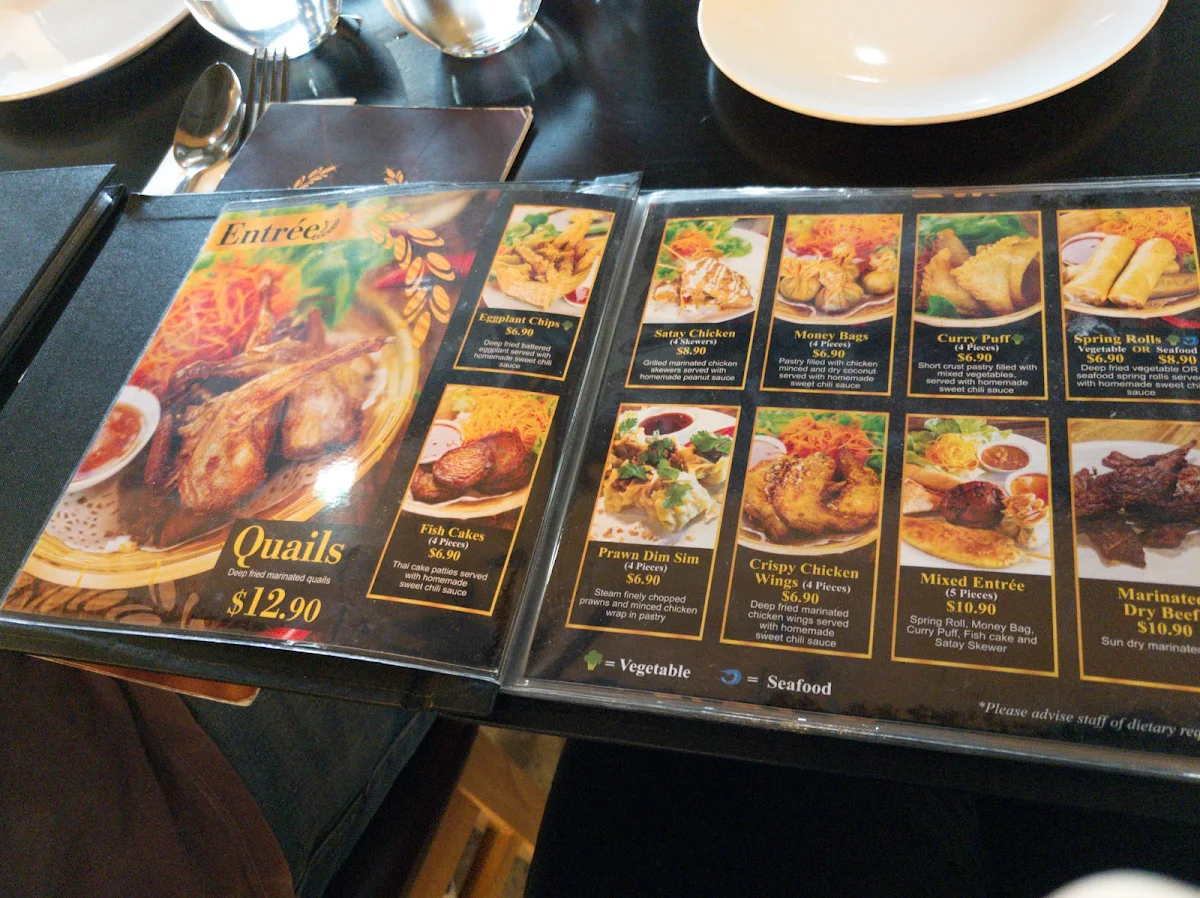 Menu, Golden Rice Thai & Laos Cuisine