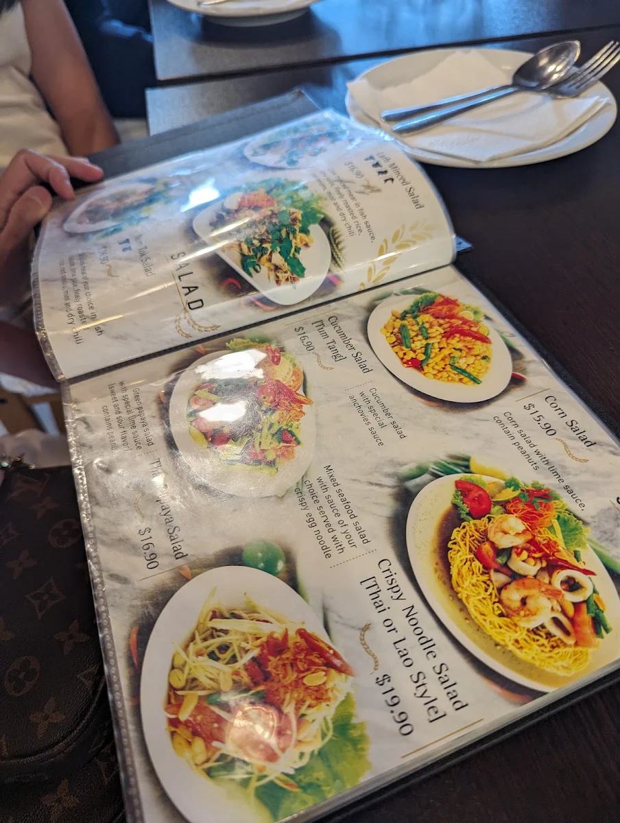 Menu, Golden Rice Thai & Laos Cuisine