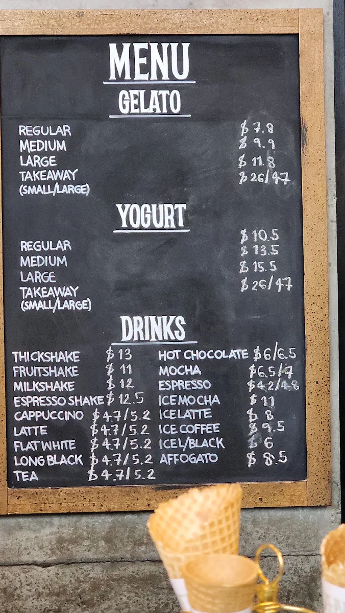 Menu, Anita Gelato Central Park