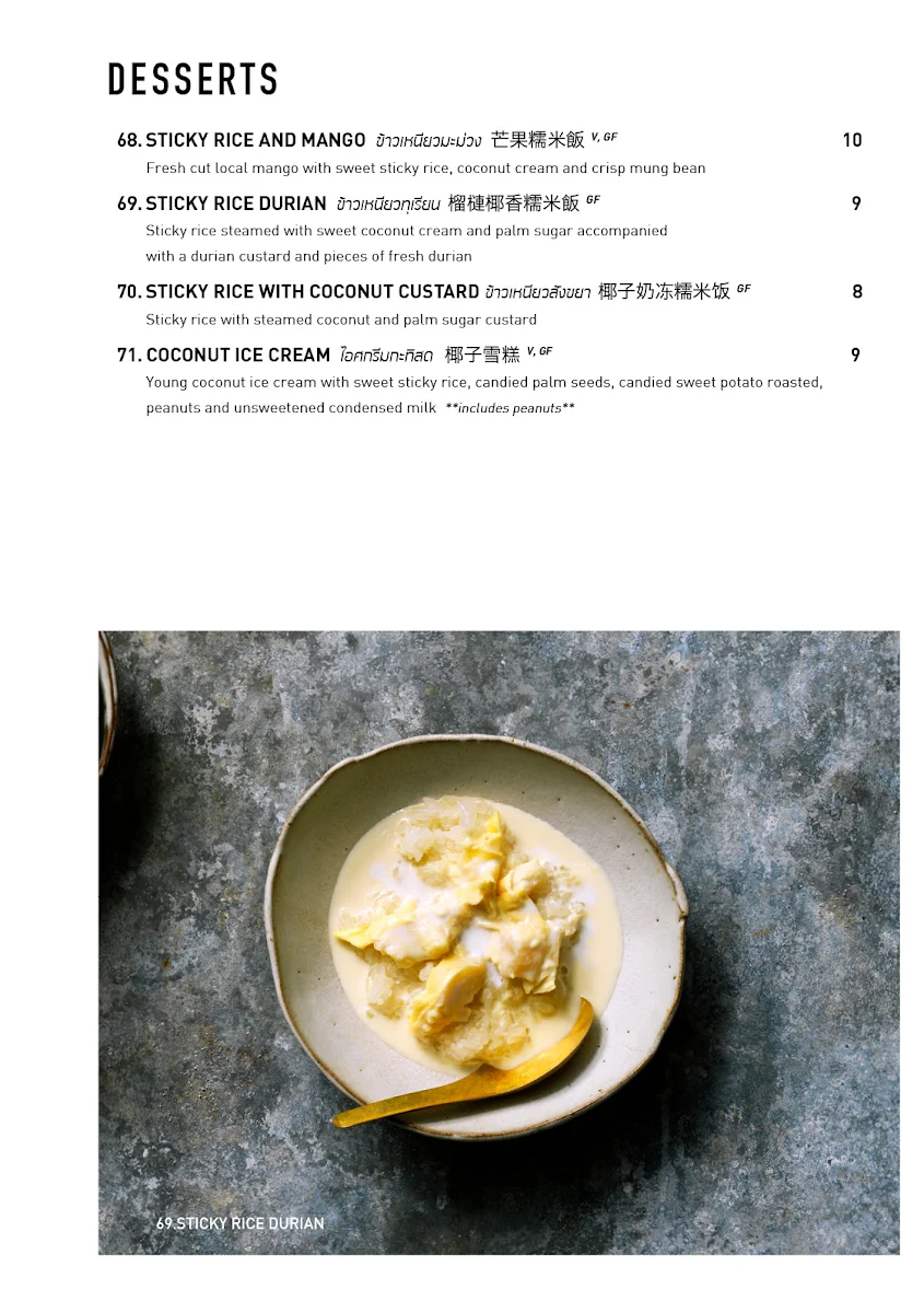 Menu, Chat Thai - Neutral Bay