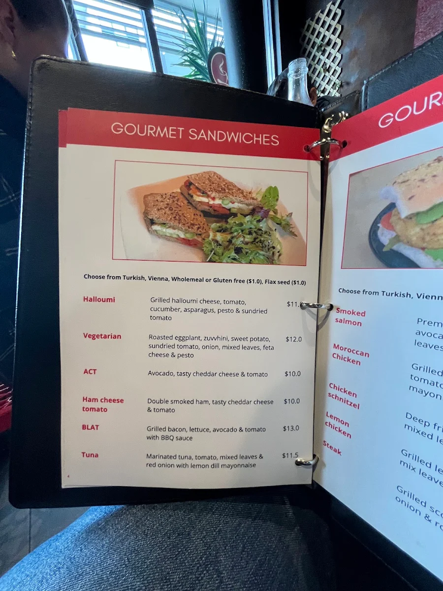 Menu, Cooks Cafe