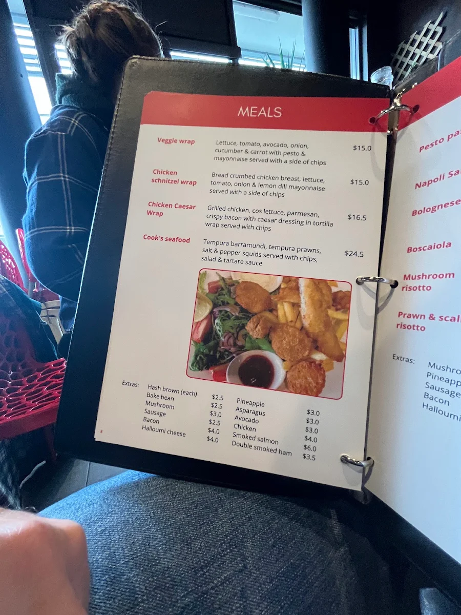 Menu, Cooks Cafe