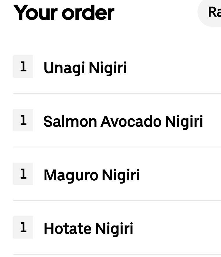 Menu, Eat Sushi