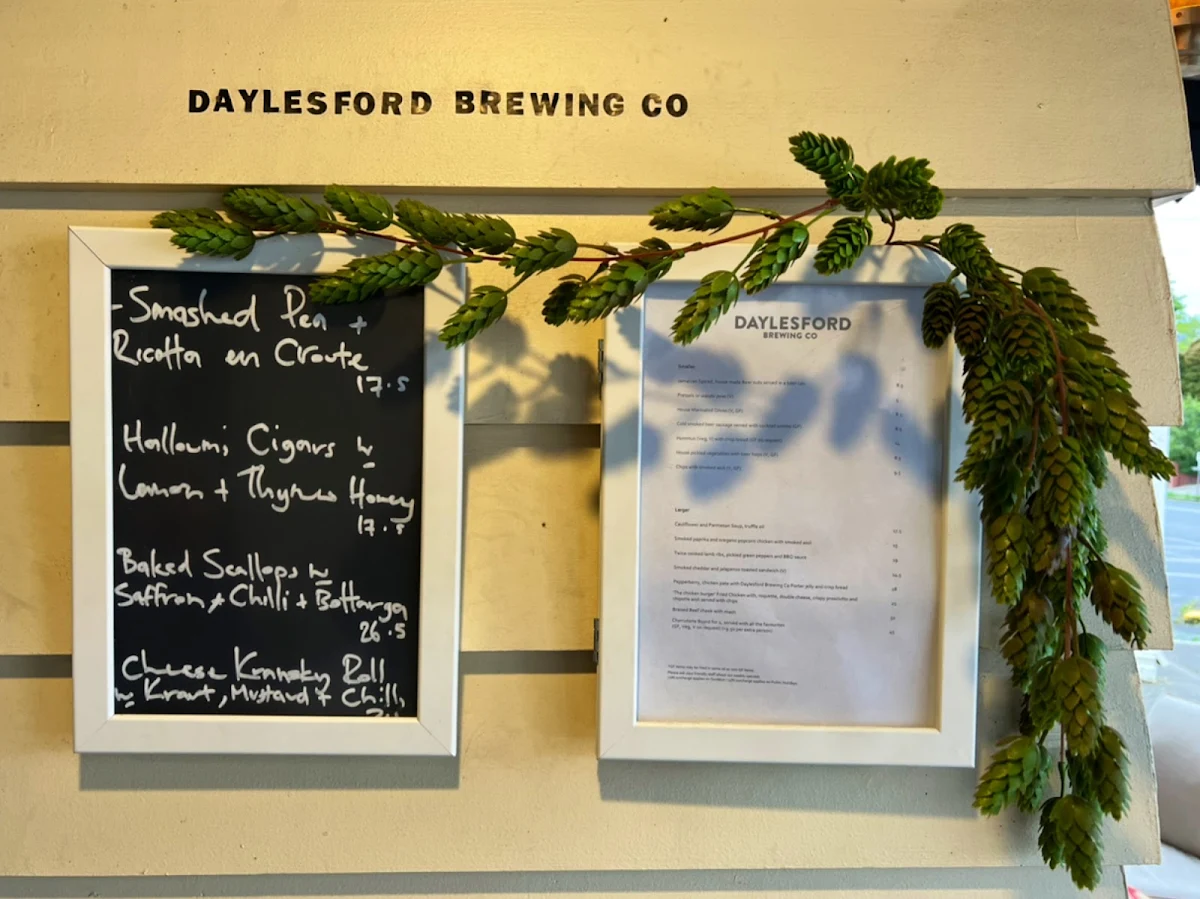 Menu, GRAIN x Daylesford Brewing co
