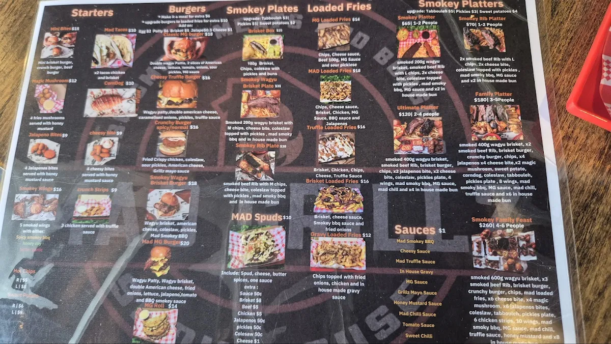 Menu, MAD GRILLZ SMOKEHOUSE