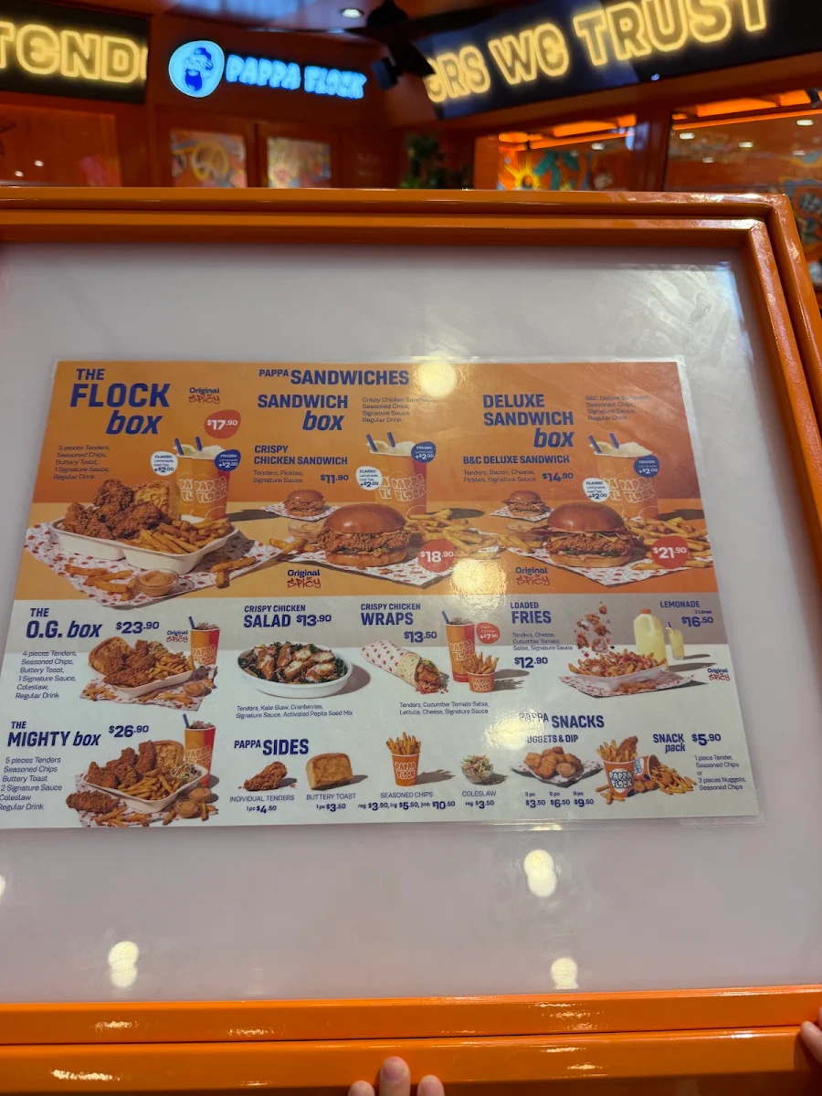 Menu, Pappa Flock - Surfers Paradise