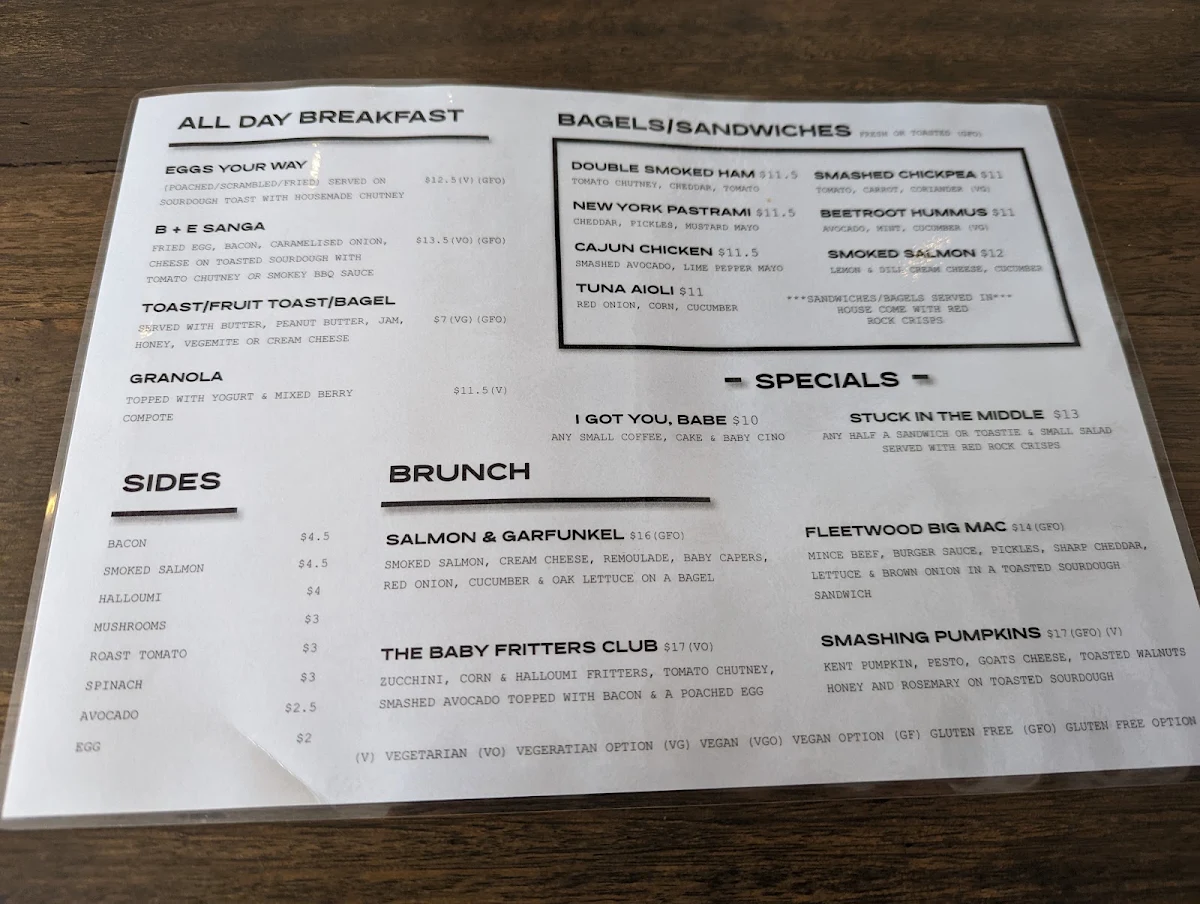 Menu, Mister Pigeon