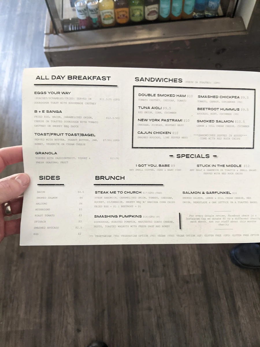 Menu, Mister Pigeon