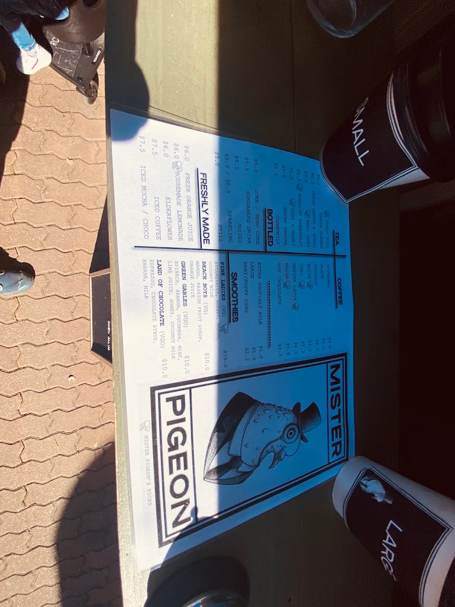 Menu, Mister Pigeon