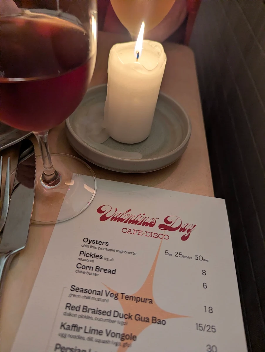 Menu, Cafe Disco