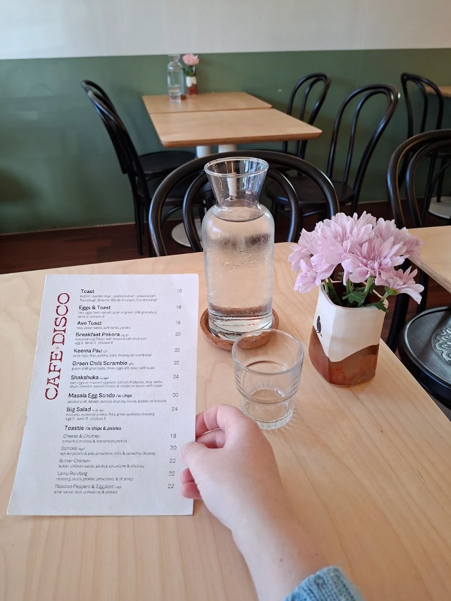 Menu, Cafe Disco