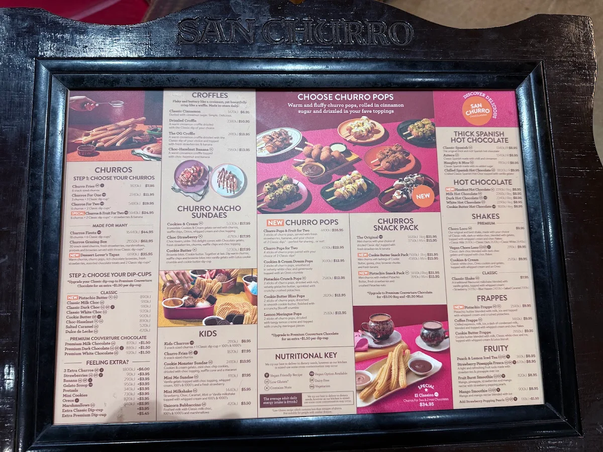 Menu, San Churro