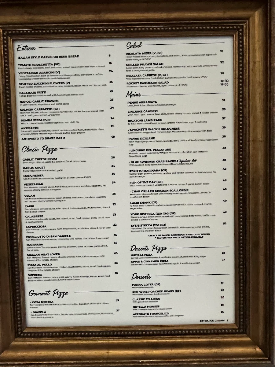 Menu, Primi Italian