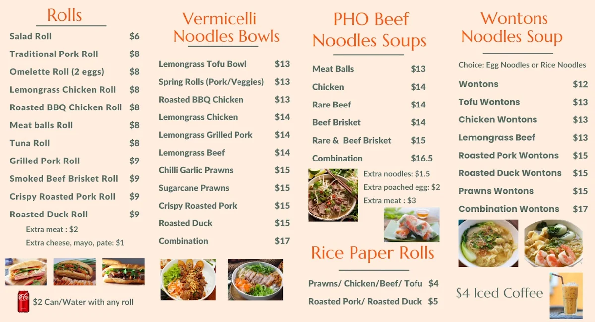 Menu, Viet Bistro