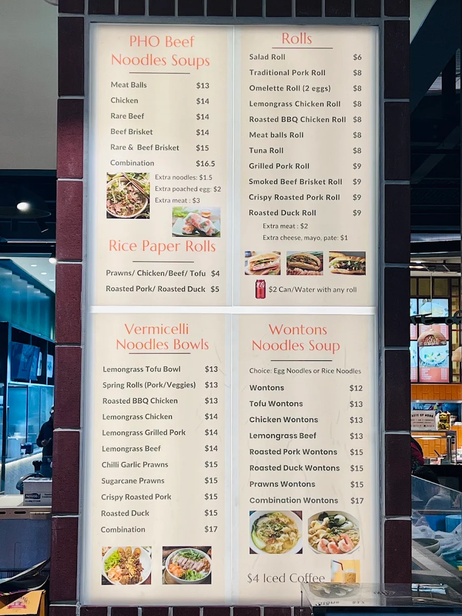Menu, Viet Bistro